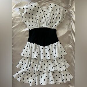 Polka Dot Ruffle Dress Handmade 100% Cotton